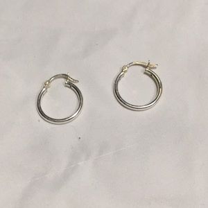 Simple silver hoop earrings